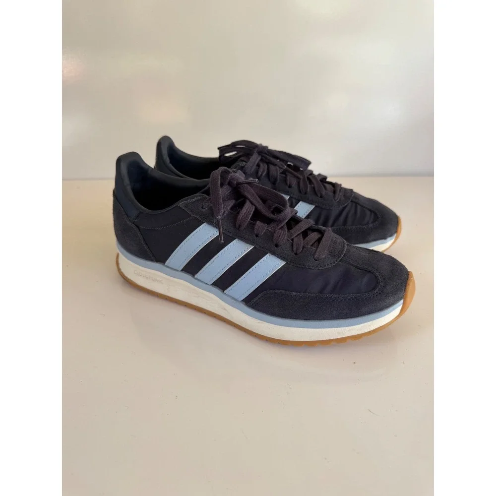 Adidas Run 70s 2.0 Cloudfoam Sneaker Navy Blue Light Blue Gum Sole Mens 8.5